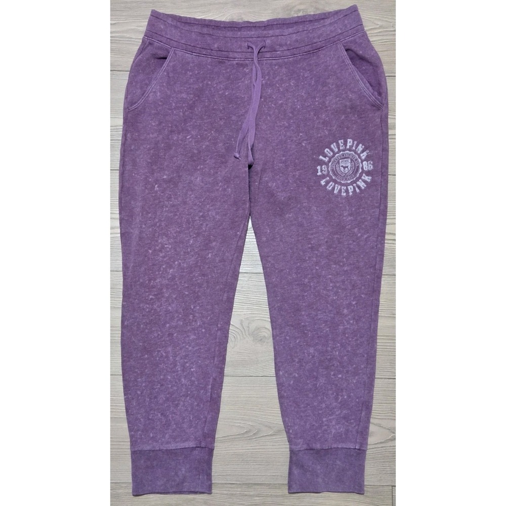 Victoria Secret PINK Purple Fleece Everyday Lounge Jogger Size Large